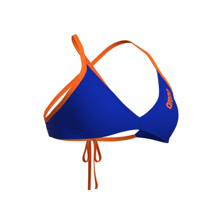 Top Bikini Donna Arena Team Tie Back Solid — vista laterale — attrezzatura nuoto Genova