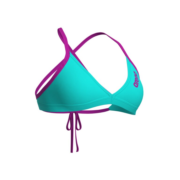 Top Bikini Donna Arena Team Tie Back Solid — vista laterale — attrezzatura nuoto Genova