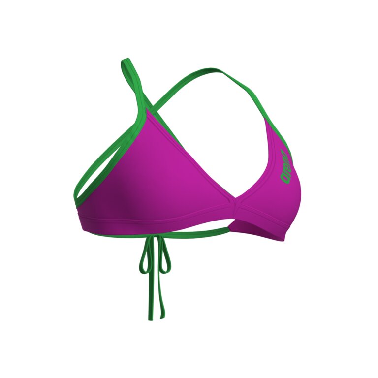 Top Bikini Donna Arena Team Tie Back Solid — vista laterale — attrezzatura nuoto Genova