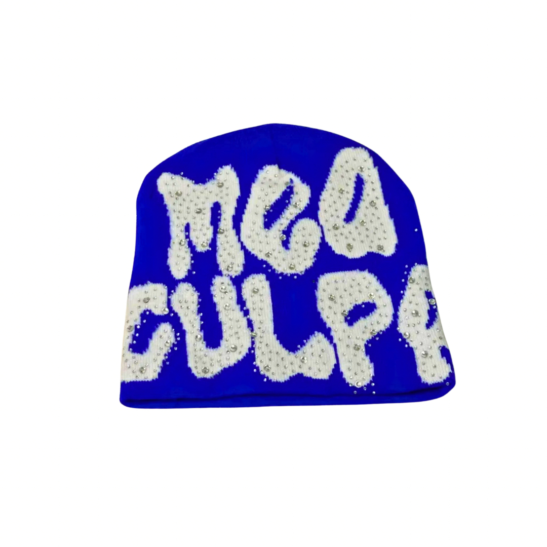 LIMITED EDITION Berretto Mea Culpa - Blue and White — abbigliamento streetwear JK