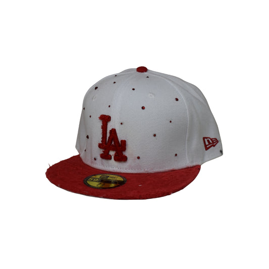 CUSTOM - LA Dodgers 'Velvet Red' Bianco - Visiera e Strass Rossi