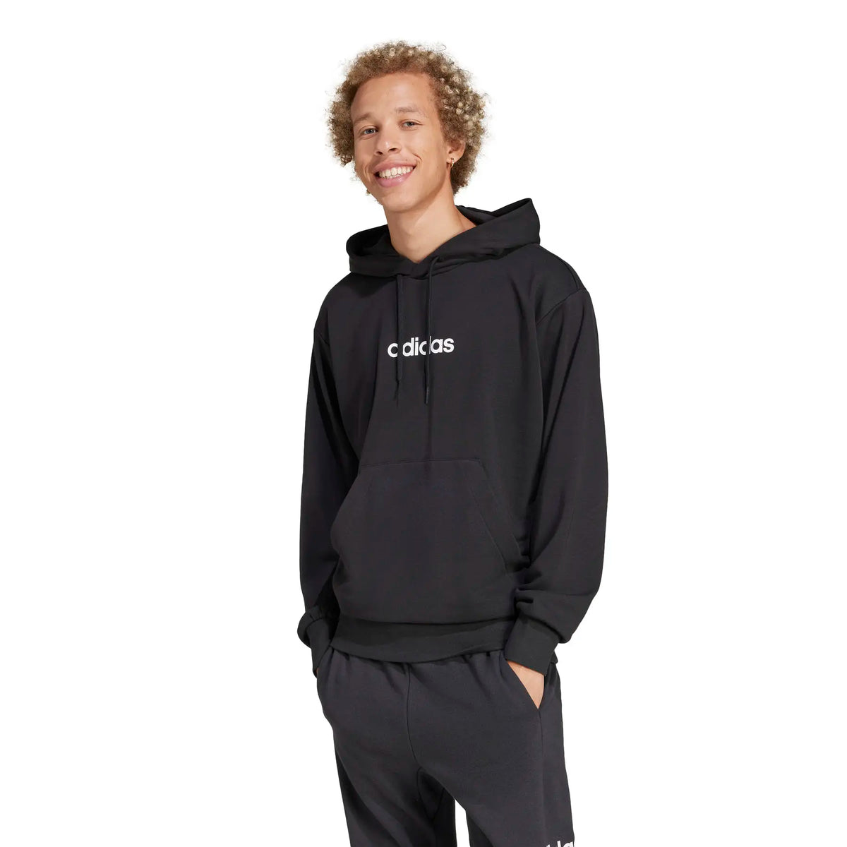 Felpa con Cappuccio Adidas Linear Fleece Uomo