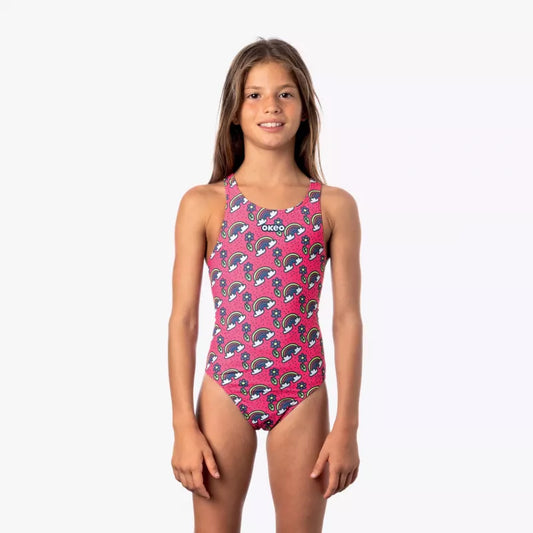 Costume intero bambina MAGENTA OKEO